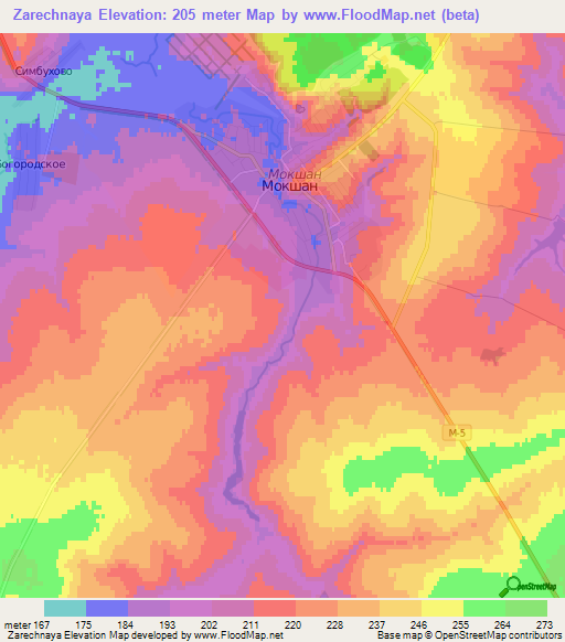 Zarechnaya,Russia Elevation Map