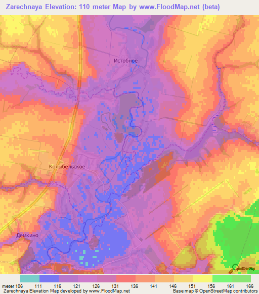 Zarechnaya,Russia Elevation Map