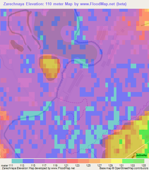 Zarechnaya,Russia Elevation Map