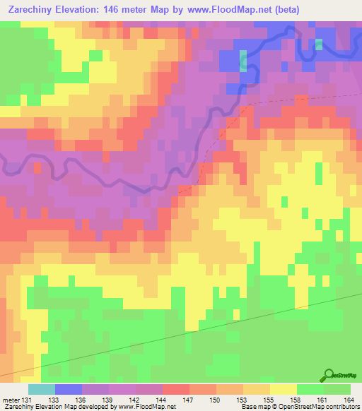 Zarechiny,Russia Elevation Map