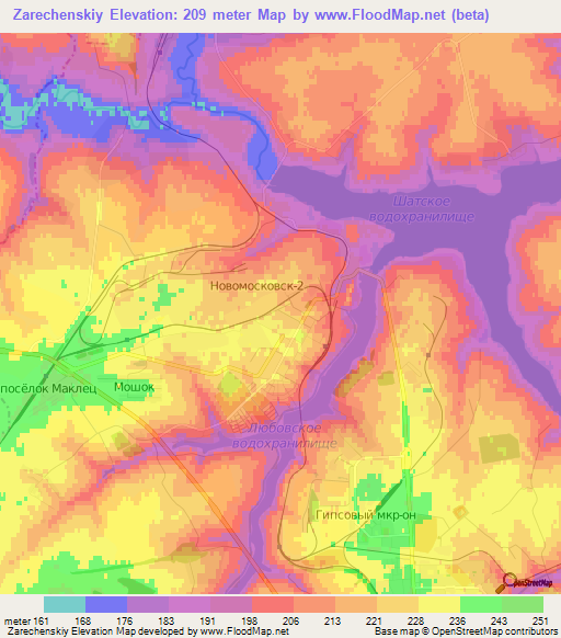 Zarechenskiy,Russia Elevation Map