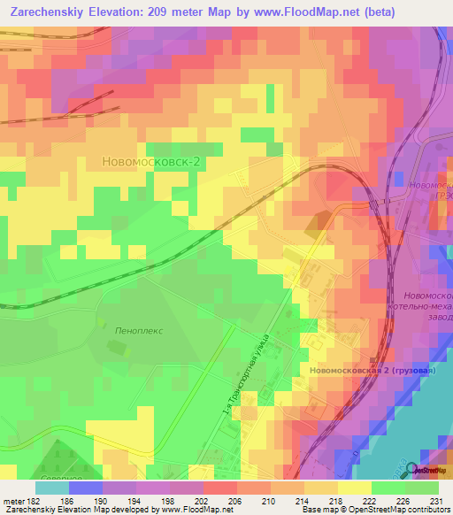 Zarechenskiy,Russia Elevation Map