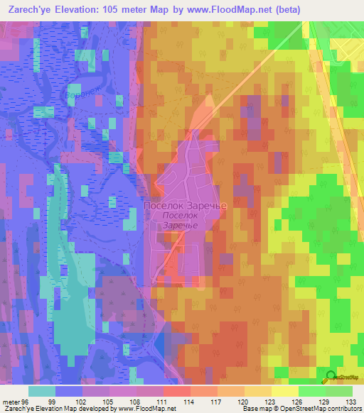 Zarech'ye,Russia Elevation Map