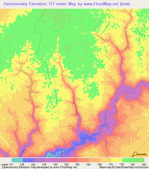 Zarechenskiy,Russia Elevation Map