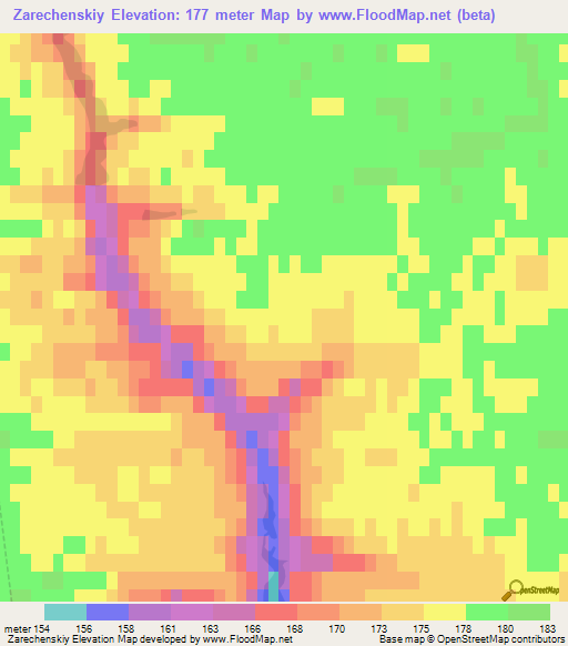 Zarechenskiy,Russia Elevation Map