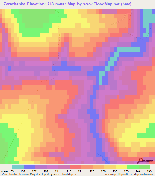 Zarechenka,Russia Elevation Map