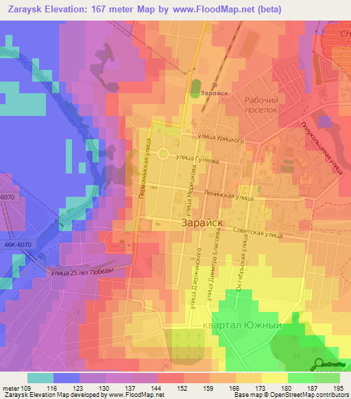 Zaraysk,Russia Elevation Map