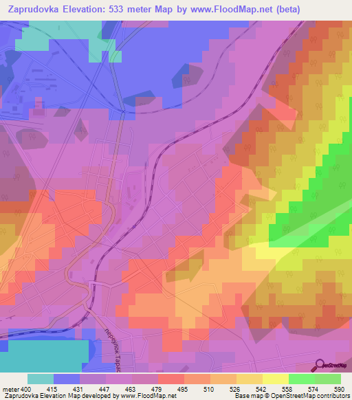 Zaprudovka,Russia Elevation Map