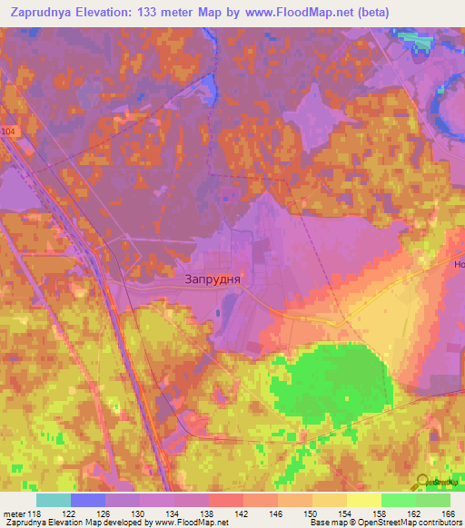 Zaprudnya,Russia Elevation Map