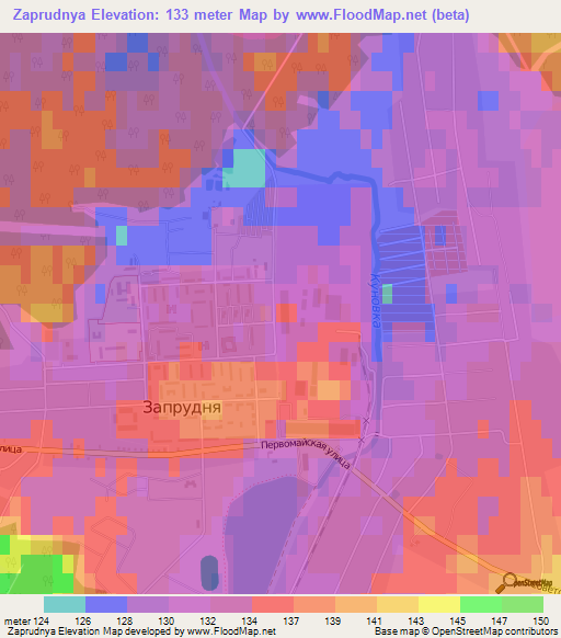 Zaprudnya,Russia Elevation Map