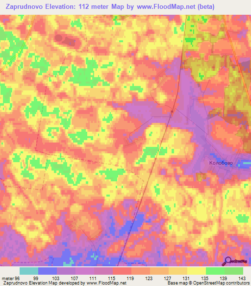 Zaprudnovo,Russia Elevation Map