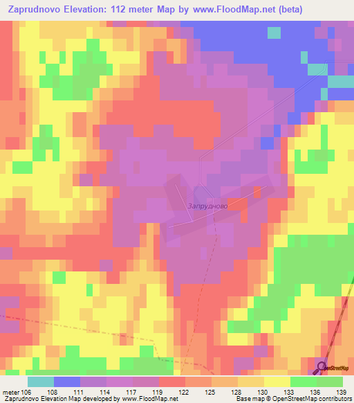 Zaprudnovo,Russia Elevation Map