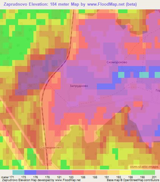 Zaprudnovo,Russia Elevation Map