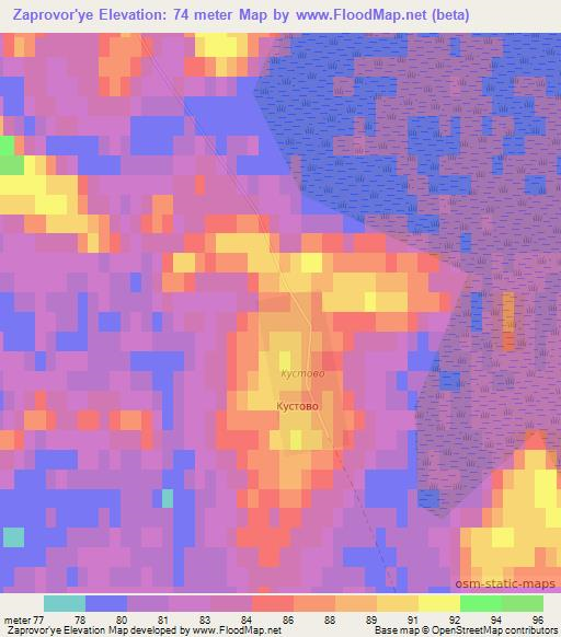 Zaprovor'ye,Russia Elevation Map