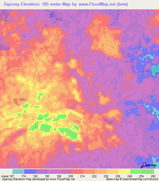 Zaprosy,Russia Elevation Map