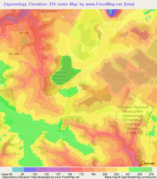 Zapovednyy,Russia Elevation Map