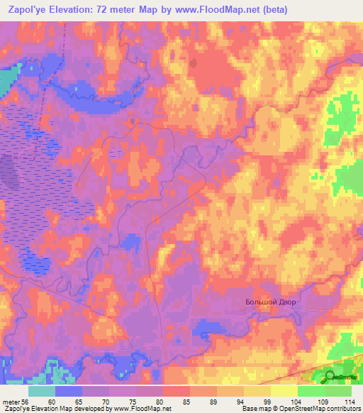 Zapol'ye,Russia Elevation Map