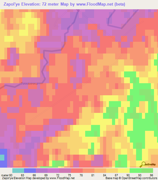 Zapol'ye,Russia Elevation Map