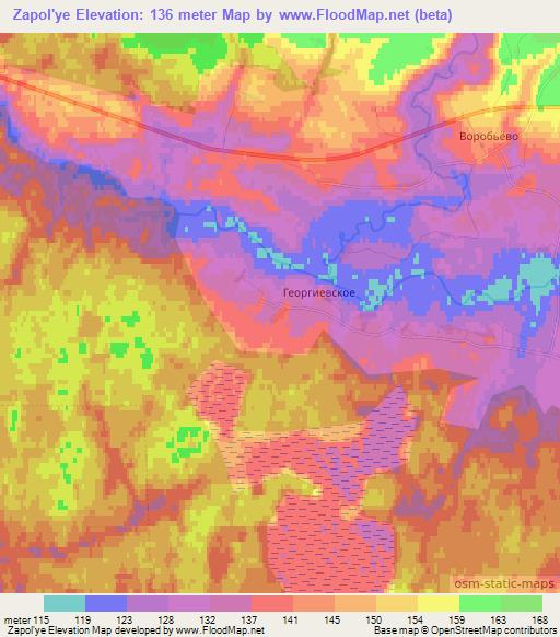 Zapol'ye,Russia Elevation Map