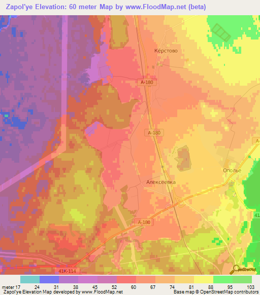 Zapol'ye,Russia Elevation Map