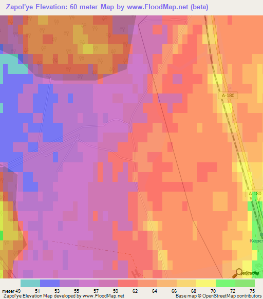 Zapol'ye,Russia Elevation Map