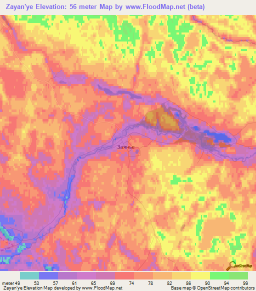 Zayan'ye,Russia Elevation Map