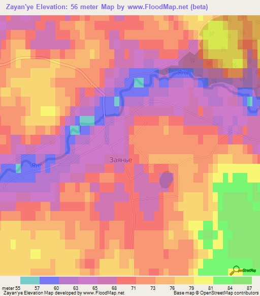 Zayan'ye,Russia Elevation Map