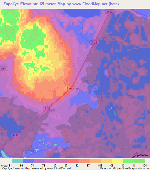 Zapol'ye,Russia Elevation Map