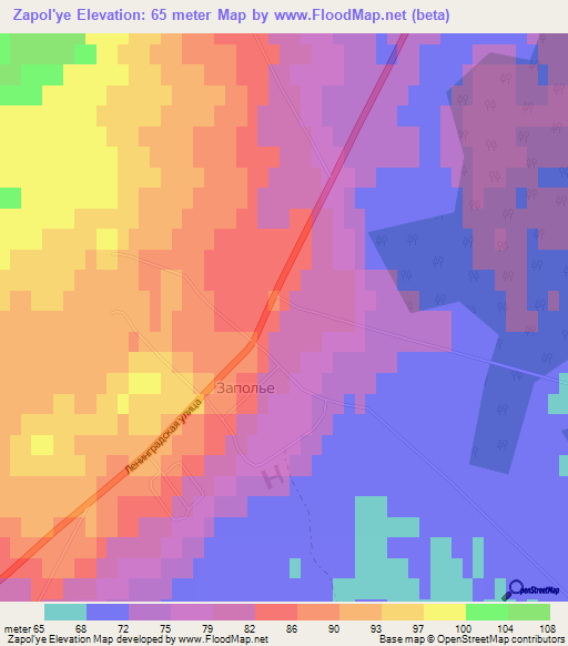 Zapol'ye,Russia Elevation Map