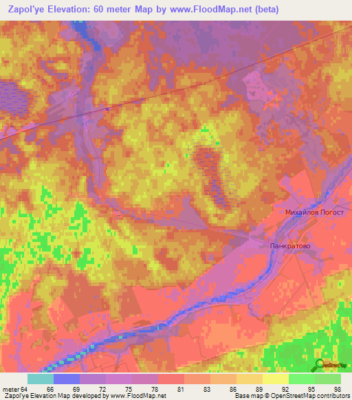 Zapol'ye,Russia Elevation Map