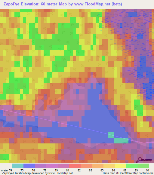 Zapol'ye,Russia Elevation Map