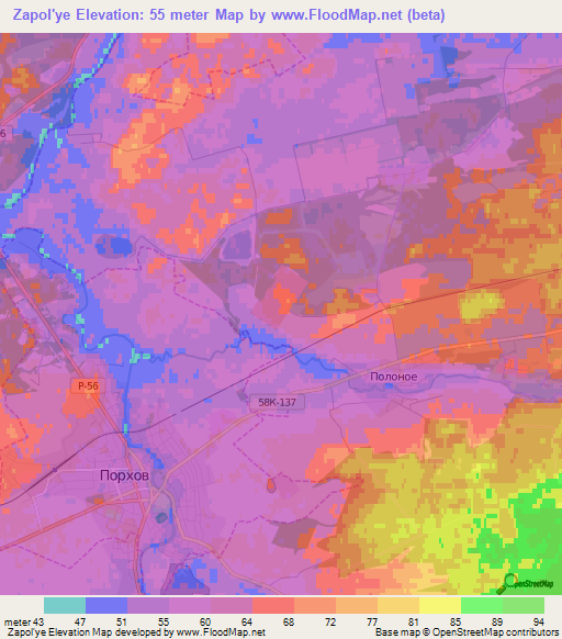 Zapol'ye,Russia Elevation Map