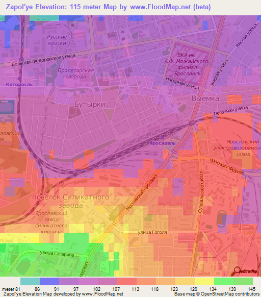 Zapol'ye,Russia Elevation Map