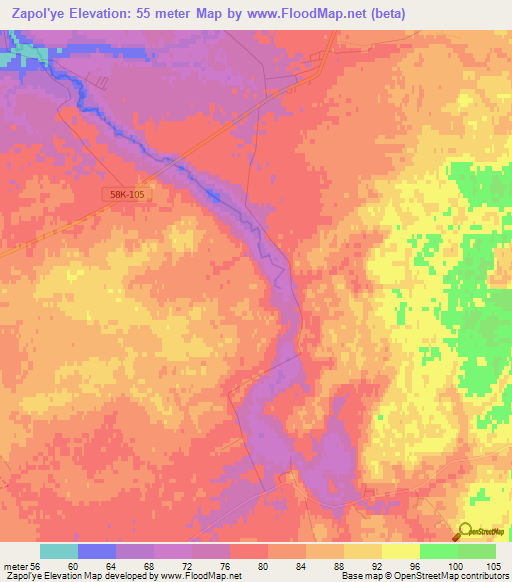 Zapol'ye,Russia Elevation Map