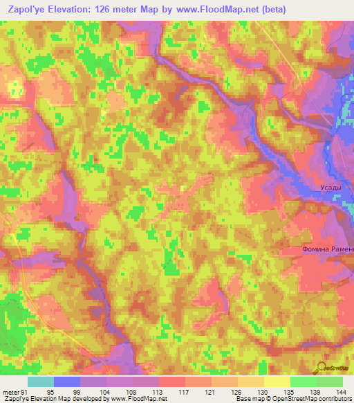 Zapol'ye,Russia Elevation Map