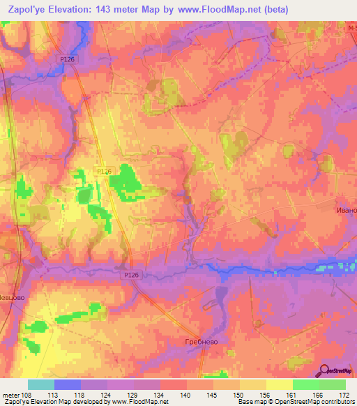 Zapol'ye,Russia Elevation Map