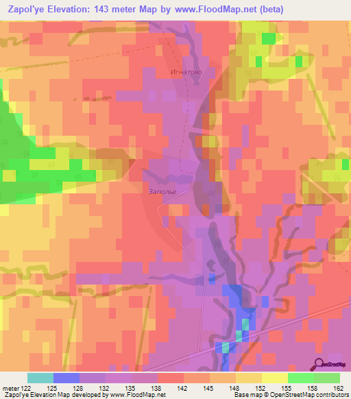 Zapol'ye,Russia Elevation Map