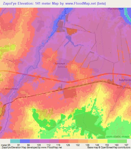 Zapol'ye,Russia Elevation Map