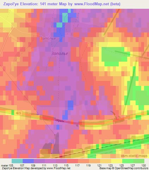 Zapol'ye,Russia Elevation Map