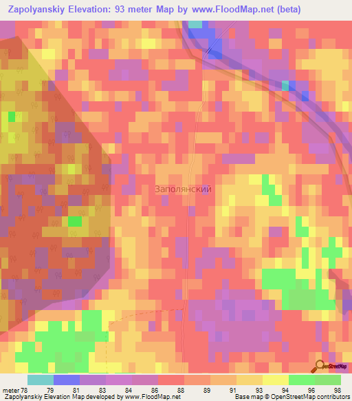 Zapolyanskiy,Russia Elevation Map