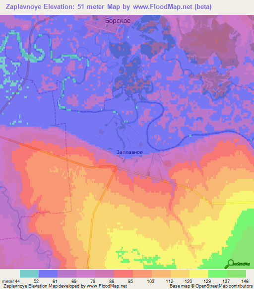 Zaplavnoye,Russia Elevation Map