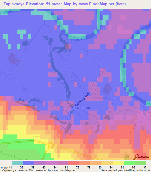 Zaplavnoye,Russia Elevation Map