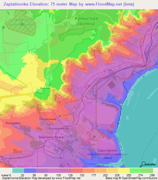 Zaplatinovka,Russia Elevation Map