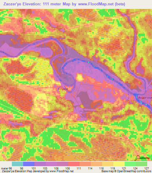 Zaozer'ye,Russia Elevation Map