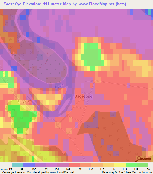 Zaozer'ye,Russia Elevation Map