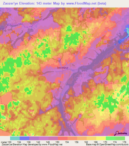 Zaozer'ye,Russia Elevation Map