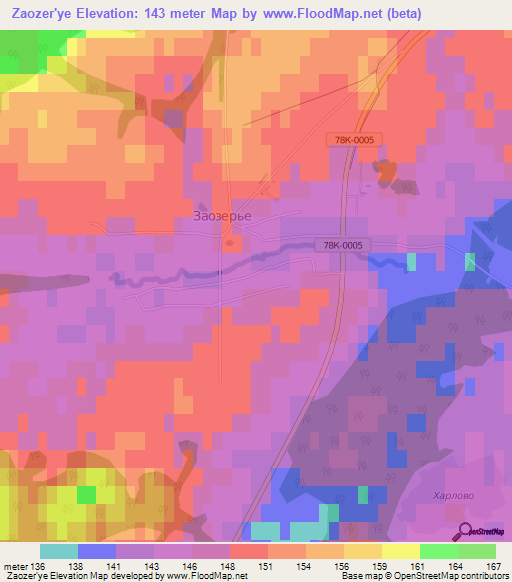 Zaozer'ye,Russia Elevation Map