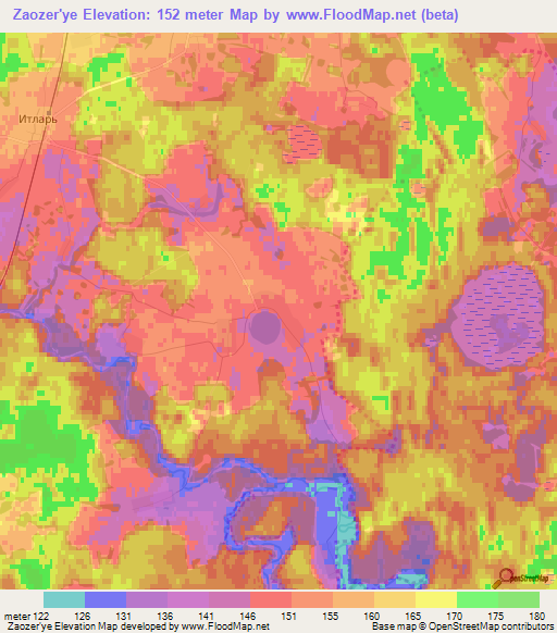 Zaozer'ye,Russia Elevation Map