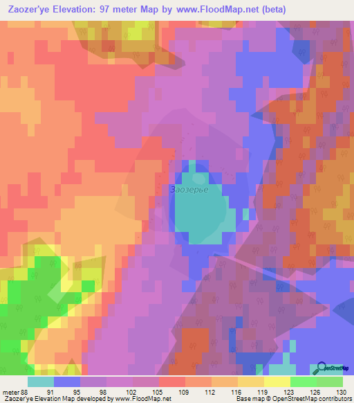 Zaozer'ye,Russia Elevation Map