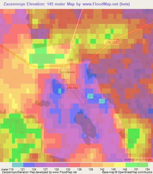 Zaozernoye,Russia Elevation Map